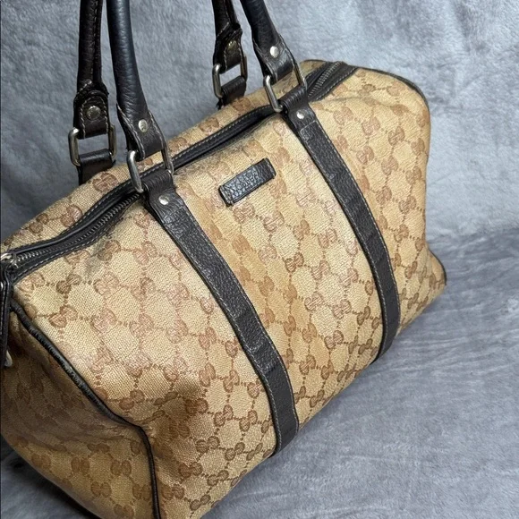 Gucci Tan and Dark Brown Monogram Tote - Picture 7 of 16